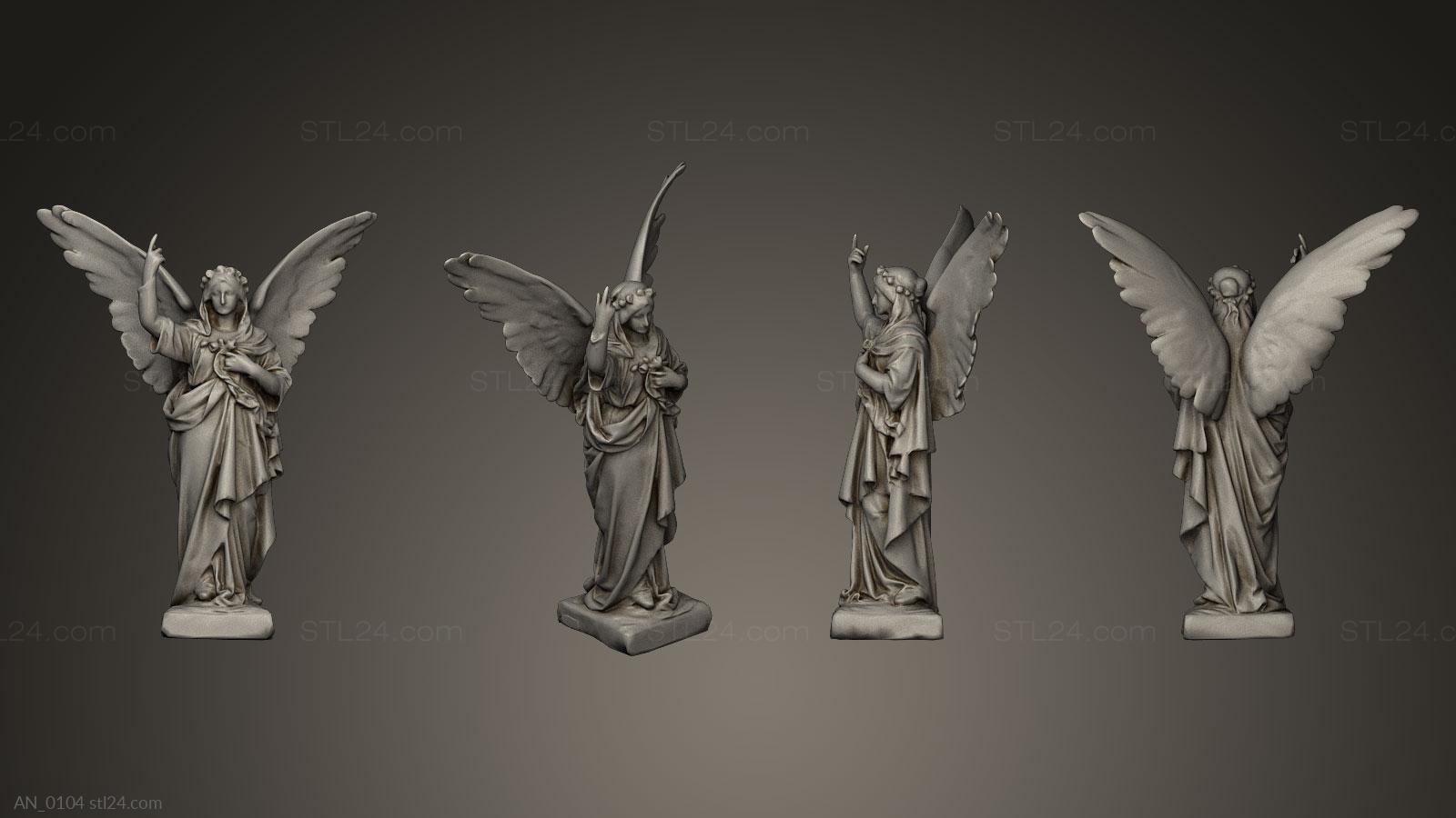 3d модели ангелы (Ангел латунная версия, AN_0104) 3D модель для ЧПУ станка